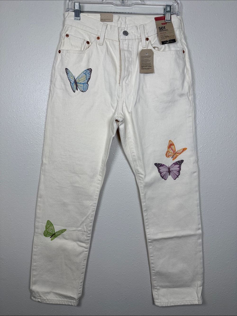 NWT Levi’s 501 27 x 28 Butterfly Jeans High Rise Straight Leg Buttonfly Cotton